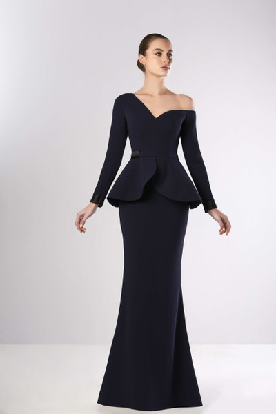 Ziad Germanos Long Slit Sleeve Peplum ...